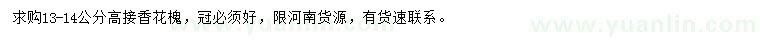 求購13-14公分高接香花槐