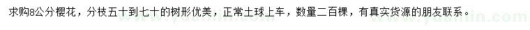 求購8公分櫻花