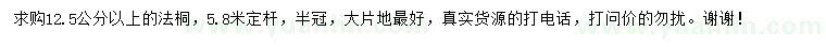 求購12.5公分以上法桐