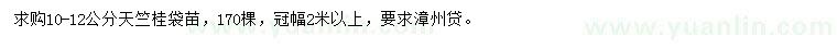 求購(gòu)10-12公分天竺桂