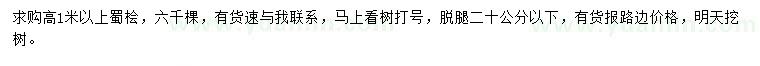 求購高1米以上蜀檜