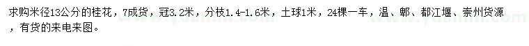 求購米徑13公分桂花