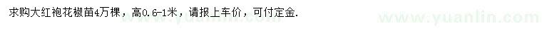 求購(gòu)高0.6-1米大紅袍花椒苗