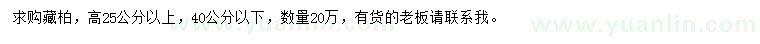 求購高25-40公分藏柏