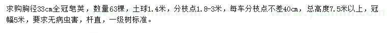 求購胸徑33公分皂莢