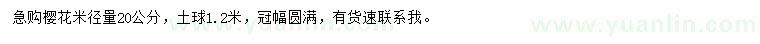 求購米徑量20公分櫻花