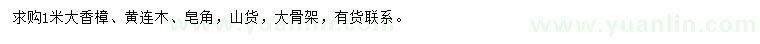 求購大香樟、黃連木、皂角