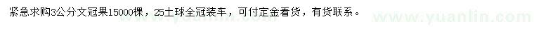 求購3公分文冠果