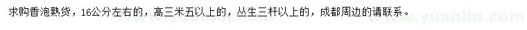 求購(gòu)16公分左右香泡