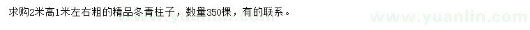 求購高2米冬青柱子