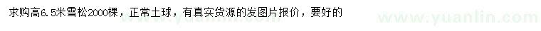 求購(gòu)高6.5米雪松