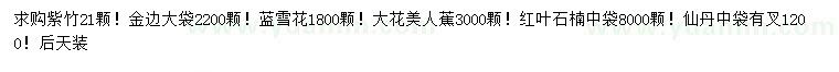 求購(gòu)紫竹、金邊大袋、藍(lán)雪花等