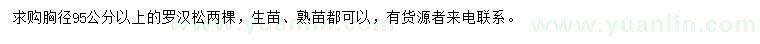 求購(gòu)胸徑95公分以上羅漢松