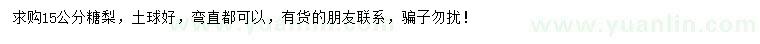 求購(gòu)15公分糖梨
