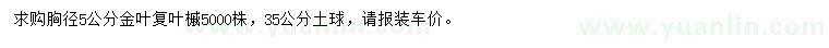 求購胸徑5公分金葉復葉槭