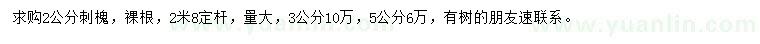 求購2、3、5公分刺槐