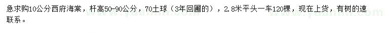 求購(gòu)10公分西府海棠