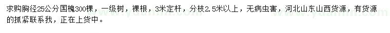 求購胸徑25公分國槐
