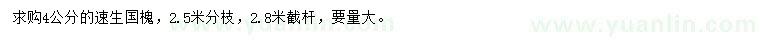 求購4公分速生國槐
