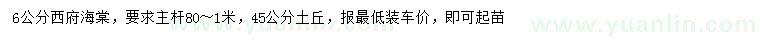 求購(gòu)6公分西府海棠