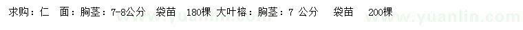 求購(gòu)胸徑7-8公分人面子、7公分大葉榕