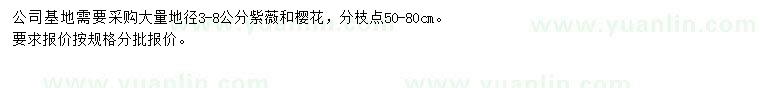 求購(gòu)3-8公分紫薇、櫻花