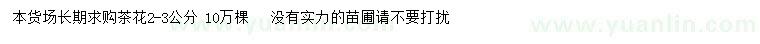 求購2-3公分茶花