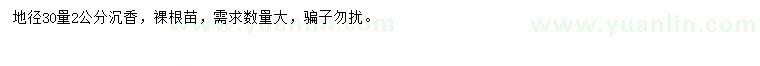 求購30量2公分沉香