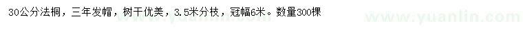 求購30公分法桐