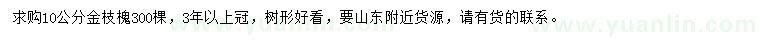 求購10公分金枝槐