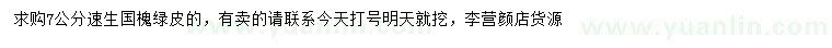 求購7公分速生國槐