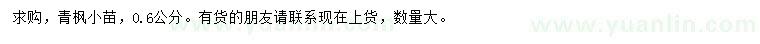 求購(gòu)0.6公分青楓小苗