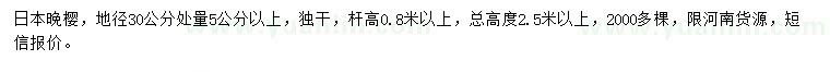 求購地徑30公分處量5公分以上日本晚櫻