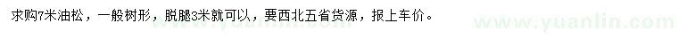 求購7米油松
