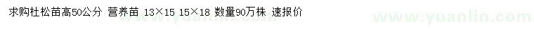 求購高50公分杜松