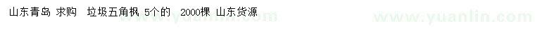 求購(gòu)5公分五角楓