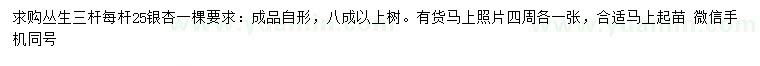 求購叢生銀杏