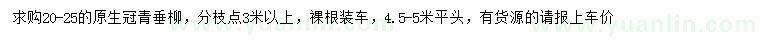 求購20-25公分青垂柳