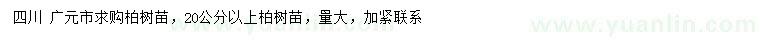 求購(gòu)20公分以上柏樹苗