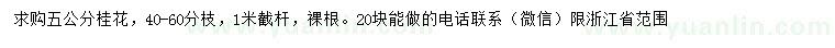 求購(gòu)5公分桂花