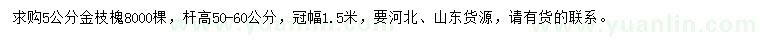 求購5公分金枝槐