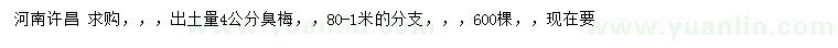 求購(gòu)出土量4公分臭梅