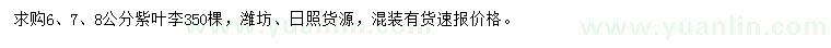 求購(gòu)6、7、8公分紫葉李