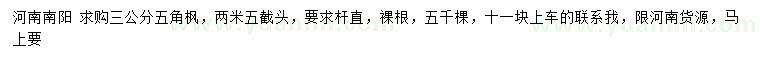 求購3公分五角楓