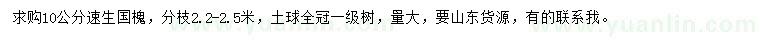 求購10公分速生國槐