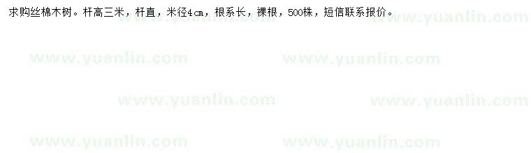 求購米徑4公分絲棉木