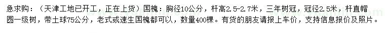 求購胸徑10公分國槐