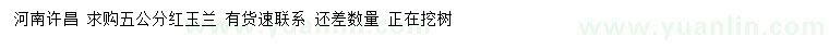 求購5公分紅玉蘭