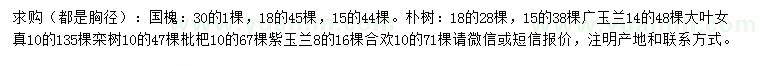 求購(gòu)國(guó)槐、樸樹、廣玉蘭