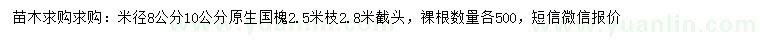 求購(gòu)米徑8、10公分國(guó)槐